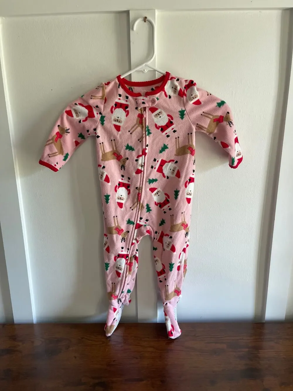 Girls 18 month footed Christmas pajamas